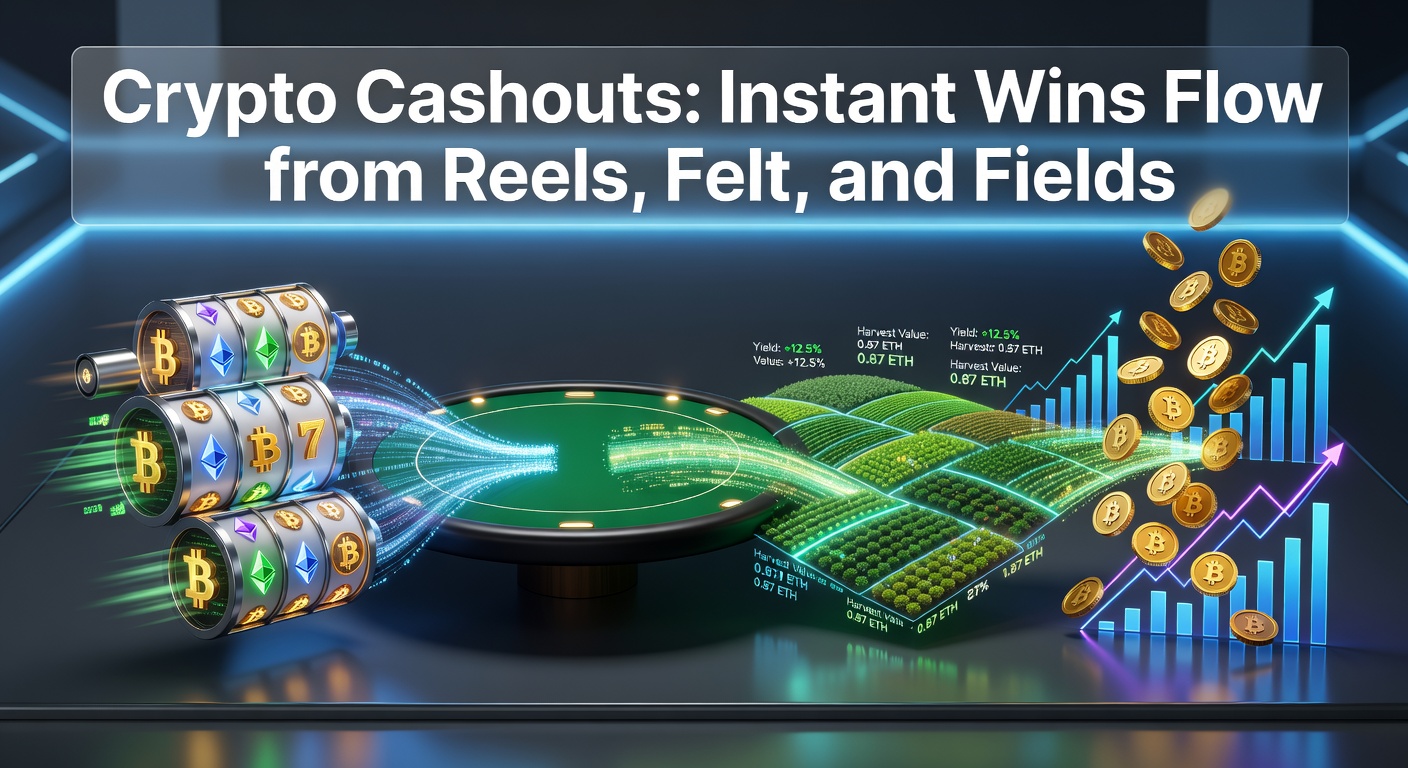 Digital wallet interface showing instant cryptocurrency withdrawal from an online casino win on slots