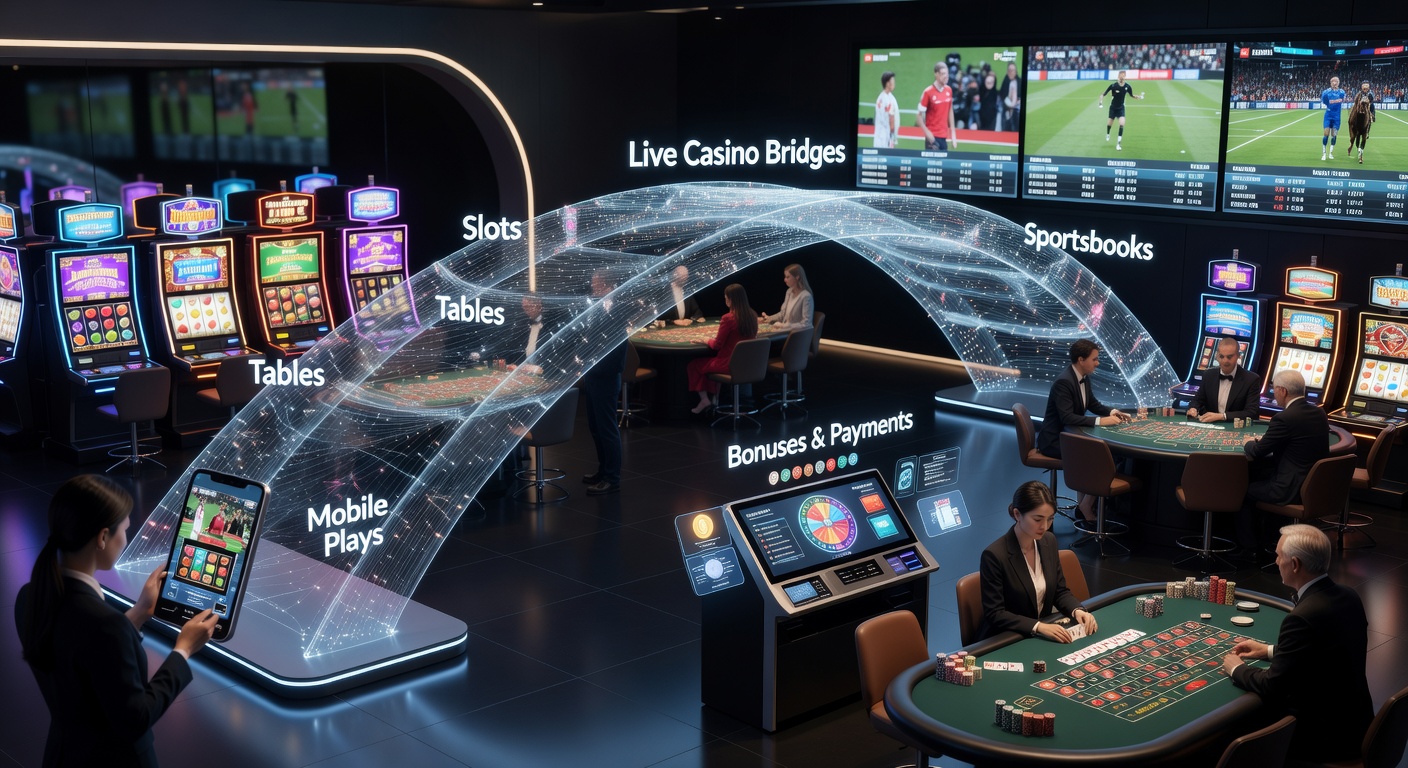 Close-up of a smartphone screen displaying integrated casino app with live blackjack, football betting slips, payment options, and chat support overlay