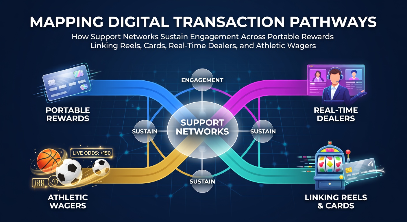 Digital transaction pathways showing interconnected rewards across casino games and sports betting platforms
