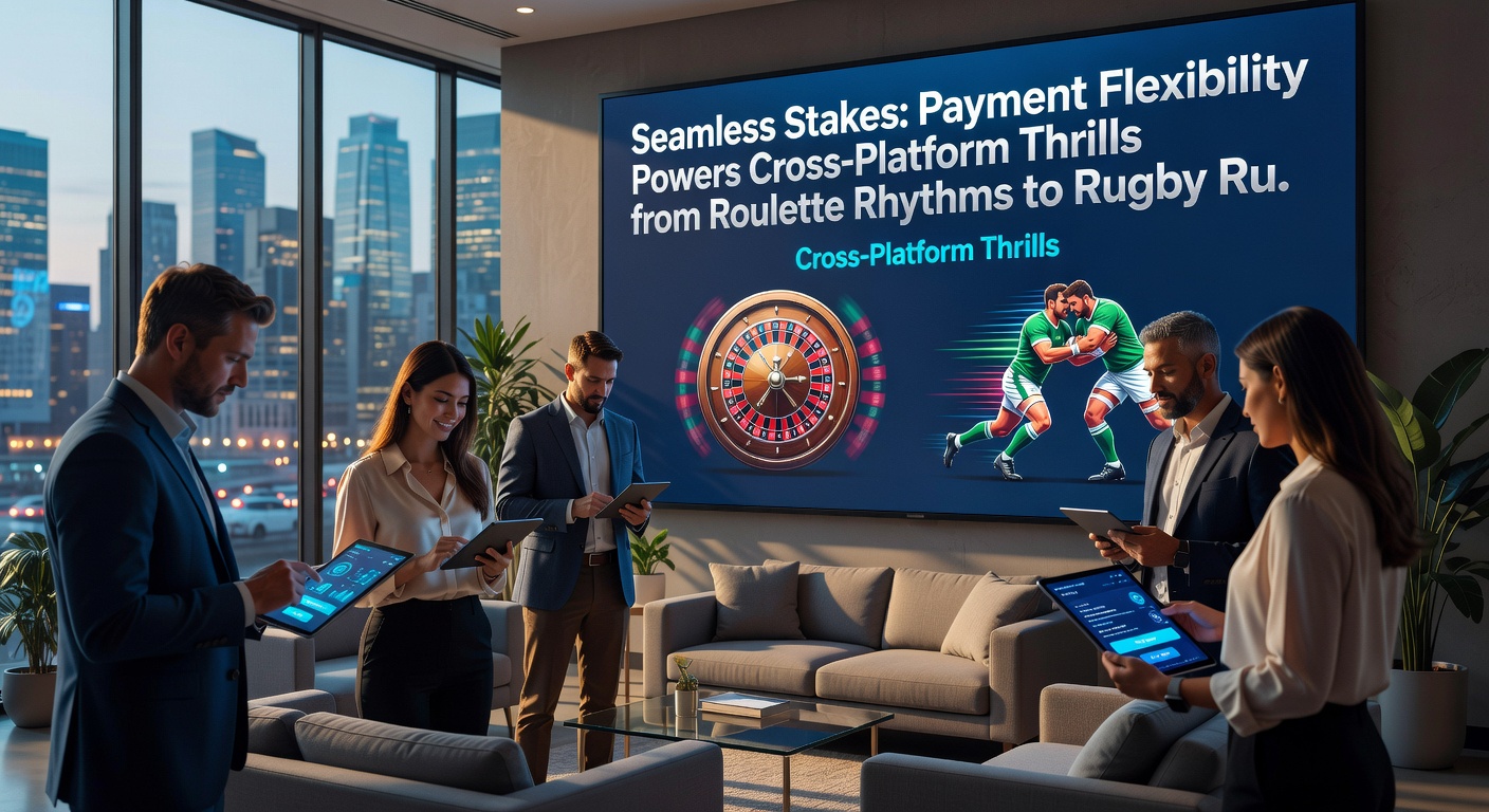 Close-up of mobile screen displaying simultaneous roulette bet and rugby live odds, with payment confirmation overlay and diverse funding icons